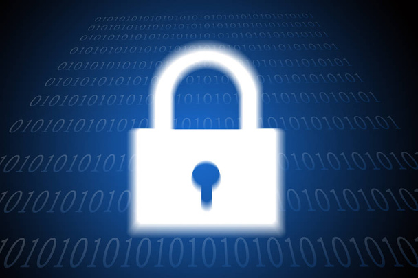 Αφηρημένο σχέδιο ασφαλείας δικτύου σε μπλε φόντο, 3d απεικόνιση - Φωτογραφία, εικόνα