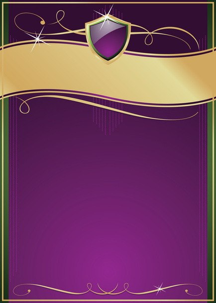 Ornate Purple, Green and Gold Page - Vector, Image