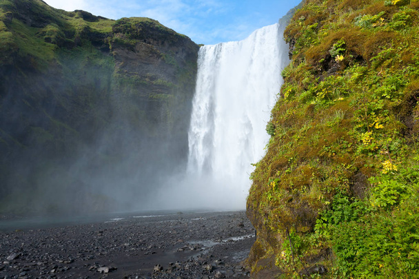 Скогафос випадає в літній сезон в Ісландії. Ісландський ландшафт. - Фото, зображення