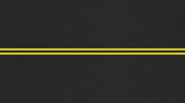 Strada bidirezionale nera ad alta risoluzione con linea divisoria gialla centrale
. - Foto, immagini