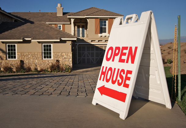 Open House Sign in front of New Home. - Photo, Image
