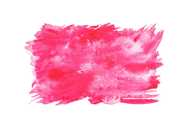 abstraktes rotes Aquarell spritzend, Handfarbe auf Papier. - Foto, Bild