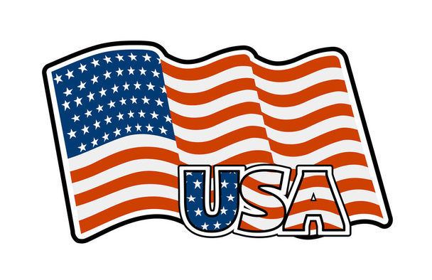 Icona vettoriale del distintivo colorato bandiera USA
. - Vettoriali, immagini