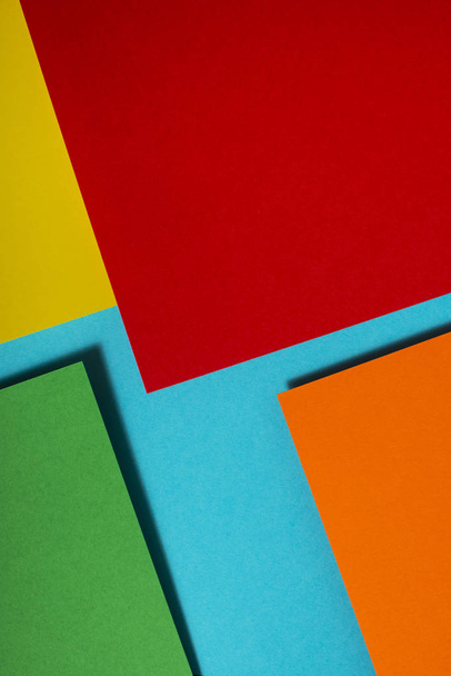 Vibrant colors palette paper design. Geometric shapes. Abstract multicolor paper composition. - Фото, изображение