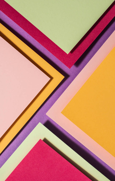 Vibrant colors palette paper design. Geometric shapes. Abstract multicolor paper composition. - Foto, imagen
