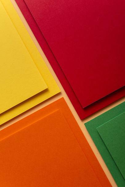 Vibrant colors palette paper design. Geometric shapes. Abstract multicolor paper composition. - Foto, Imagem