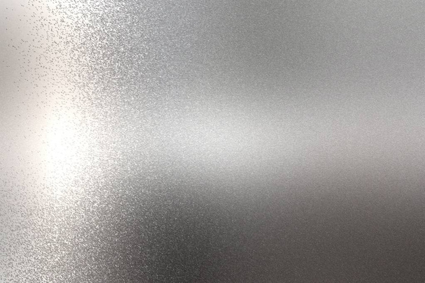 Luz brilhando na textura da parede de metal cromado áspero, fundo abstrato - Foto, Imagem