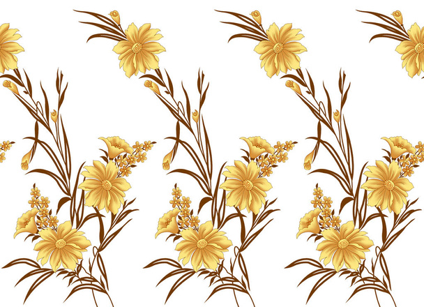 Seamless floral border design - Foto, afbeelding