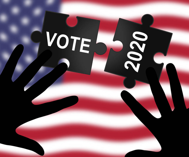 2020-as választások Amerikai elnökválasztás a jelöltekre. Egyesült Államok politikai népszavazási kampány - 2d Illusztráció - Fotó, kép