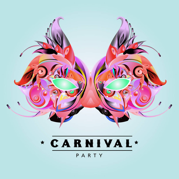 Barevné ilustrace vektorové masky, karneval pro Mardi Gras párty a oslava - Vektor, obrázek