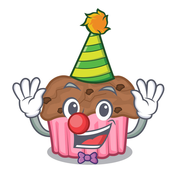 Clown chocolate muffins on a mascot plate vector illustration - Вектор,изображение