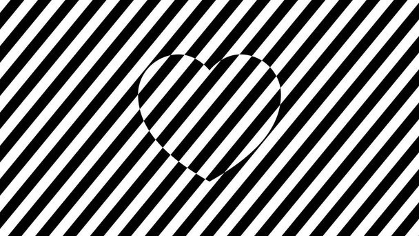 fashionable black and white background with a heart - Photo, Image