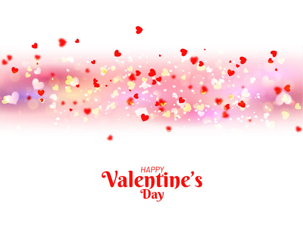 Hermoso diseño de póster o pancarta decorada con pequeñas formas de corazón para la celebración del Día de San Valentín
. - Vector, imagen