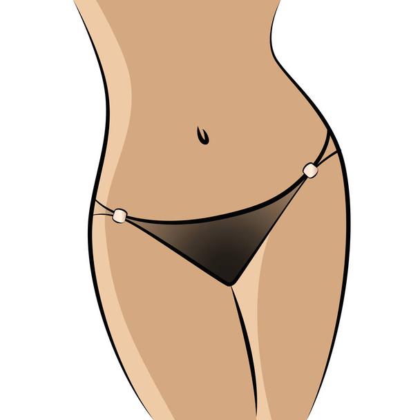Όμορφη λεπτή γυναίκα σώμα απομονώνονται σε λευκό φόντο - Διάνυσμα, εικόνα
