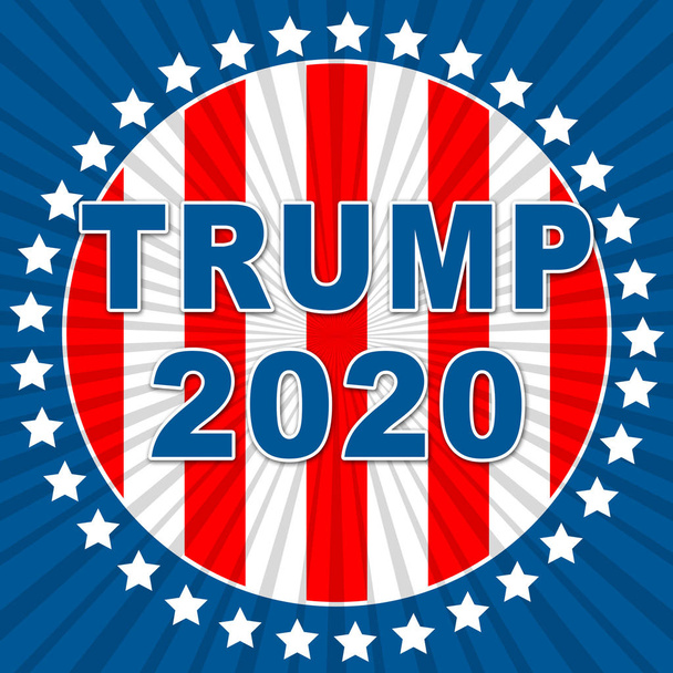 Candidato Republicano de Trump 2020 para la nominación presidencial. Estados Unidos votando por la reelección de la Casa Blanca - 2d Illustration - Foto, imagen