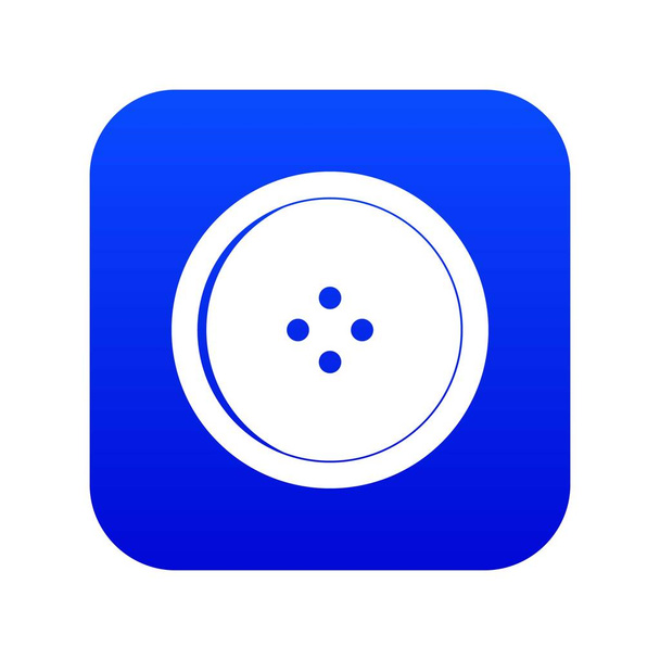 Round sewing button icon digital blue - Vektor, kép