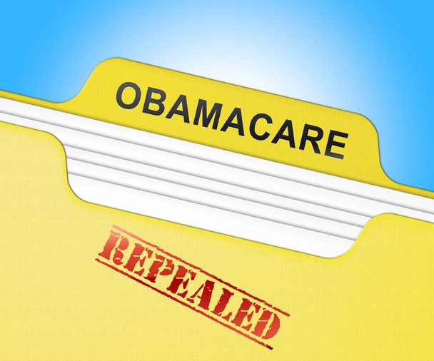 Obamacare soll die amerikanische Gesundheitsreform aufheben oder ersetzen. Usa Gesetzgebung für eine erschwingliche Gesundheitsversorgung - 3d Illustration - Foto, Bild