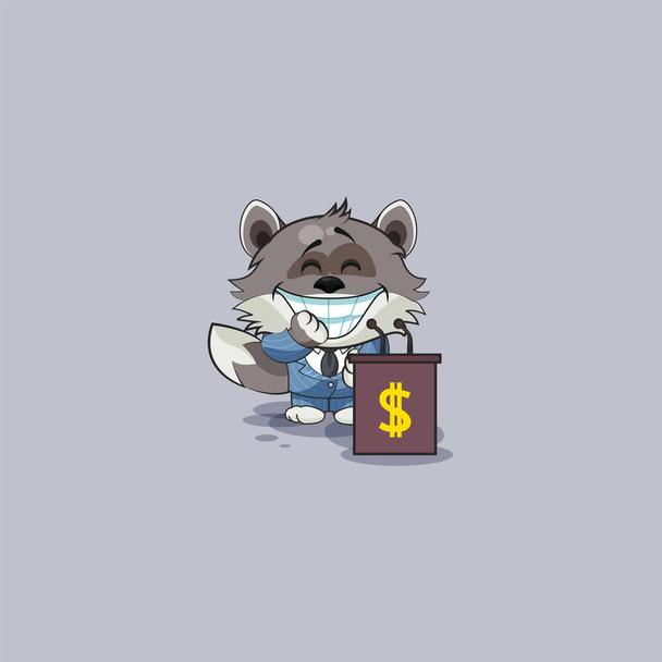 λύκος emoticon αυτοκόλλητο ομιλία για τα χρήματα - Διάνυσμα, εικόνα
