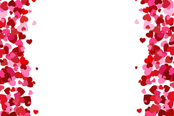 Létající konfety srdce, Valentýn pozadí, romantická láska jednoduché textury. Rám ze srdce. Valentýna karty - Fotografie, Obrázek