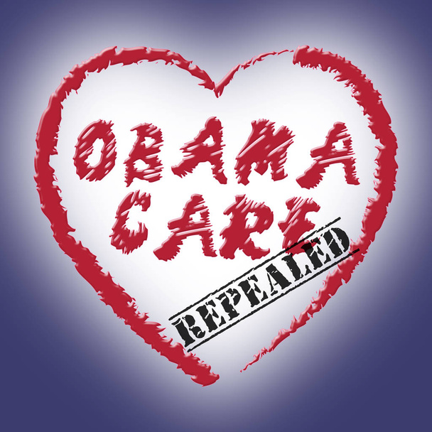 Obamacare, Amerikan Sağlık Reformu 'nu iptal et ya da değiştir. Usa Sağlık Hizmetleri Yasası - 2D İllüstrasyon - Fotoğraf, Görsel