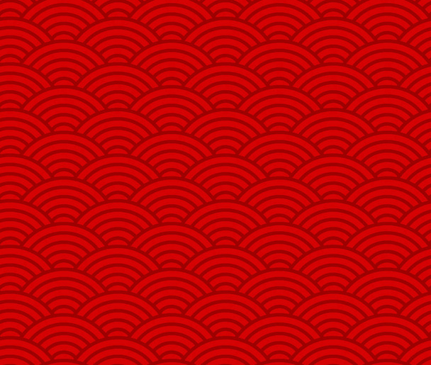 Patrón de onda, patrón inconsútil chino rojo, fondo tradicional
 - Vector, Imagen