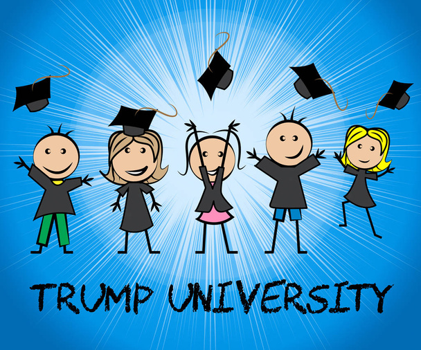 Universidade Trump Escola de Formação de Estudantes pelo Presidente. Processos judiciais Alledge atividade ilegal ou ilegal - 2d Ilustração - Foto, Imagem