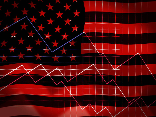 Trump Stock Market Global Funds Growth And Financial Investment (en inglés). Mercado económico y finanzas - 2d ilustración - Foto, imagen