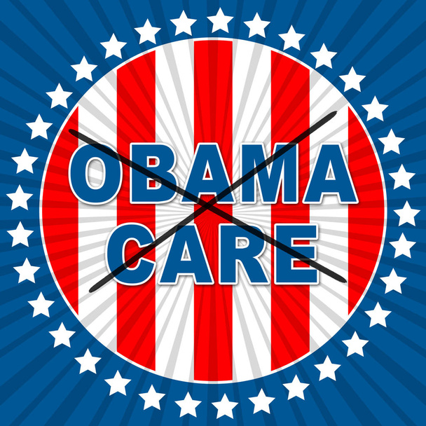 Obamacare zrušení nebo nahradit americkou reformu zdravotnictví. Právní předpisy USA pro cenově dostupnou zdravotní péči - 2d ilustrace - Fotografie, Obrázek