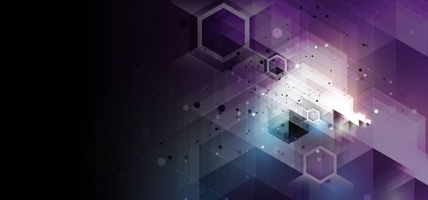 Abstract hexagon background. Technology poligonal design. Digital futuristic minimalism. Vector - Vector, Image