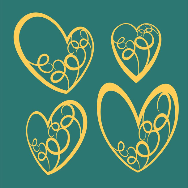 Vector dibujado a mano corazones de San Valentín. Elementos decorativos de diseño
 - Vector, Imagen