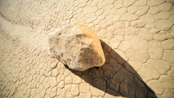 Cracked Earth Desert Valley Floor Moving Rock - Footage, Video
