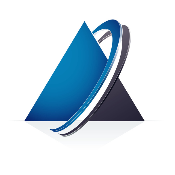 青いピラミッド状のアイコン - ベクター画像