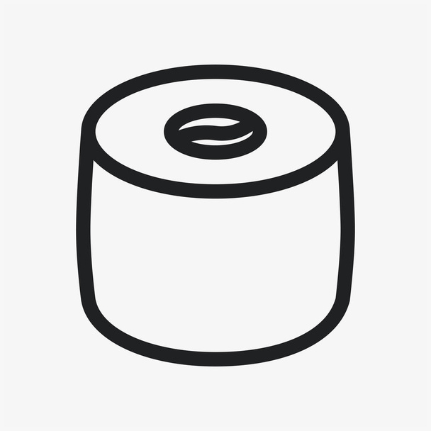 Japan Food Sushi Roll. Nori, Rice and Fish Asian Cuisine. Flat Line Stroke Icon Pictogram - ベクター画像