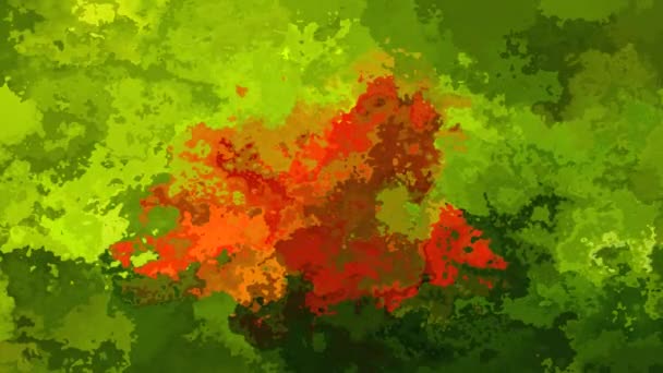 abstrakti animoitu twinking värjätään tausta saumaton silmukka video - vesiväri läiskä vaikutus - luonnollinen kasvi lehtiä vihreä oranssi punainen väri keskellä
 - Materiaali, video