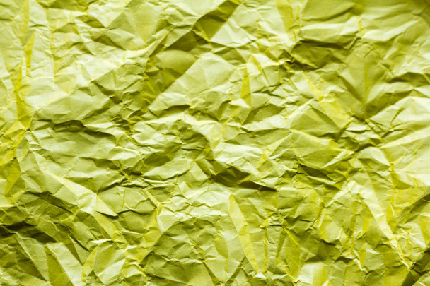 background, texture of crumpled yellow paper - Photo, Image
