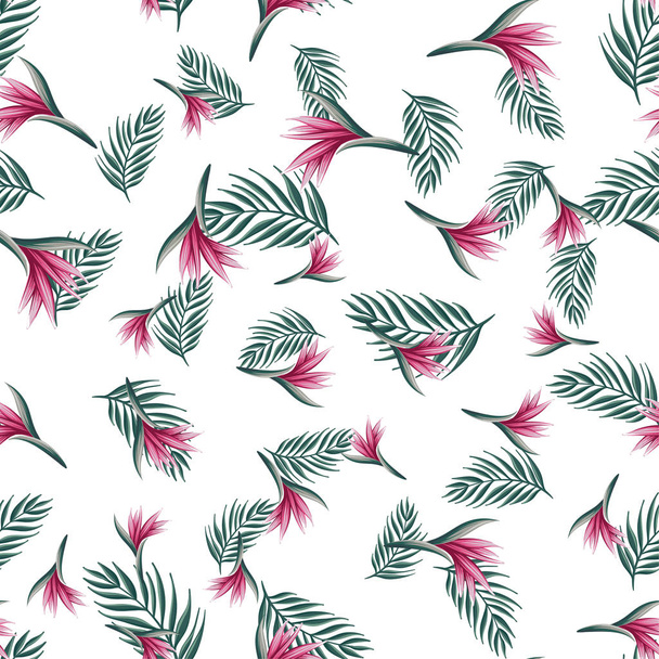 a seamless colorful pattern with tropical plants - Vektör, Görsel
