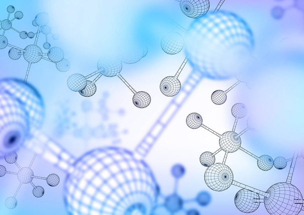 Изображения, близкие к дальней структуре атомов 3d иллюстрация молекулярной модельной науки или медицинского фона с молекулами
 - Фото, изображение