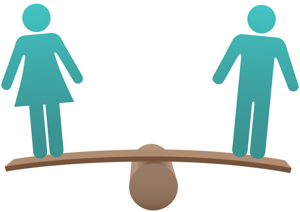 ίση άρρεν γυναικών ισότητα ισορροπία - Διάνυσμα, εικόνα