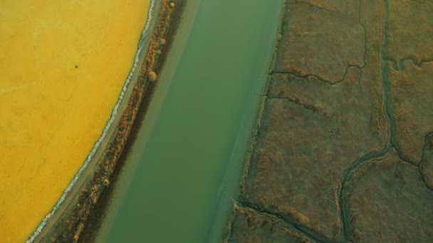 Aerial view of various rich minerals in salt ponds - Footage, Video