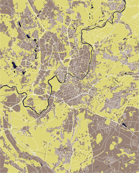vector plattegrond van de stad van Vilnius, Litouwen - Vector, afbeelding