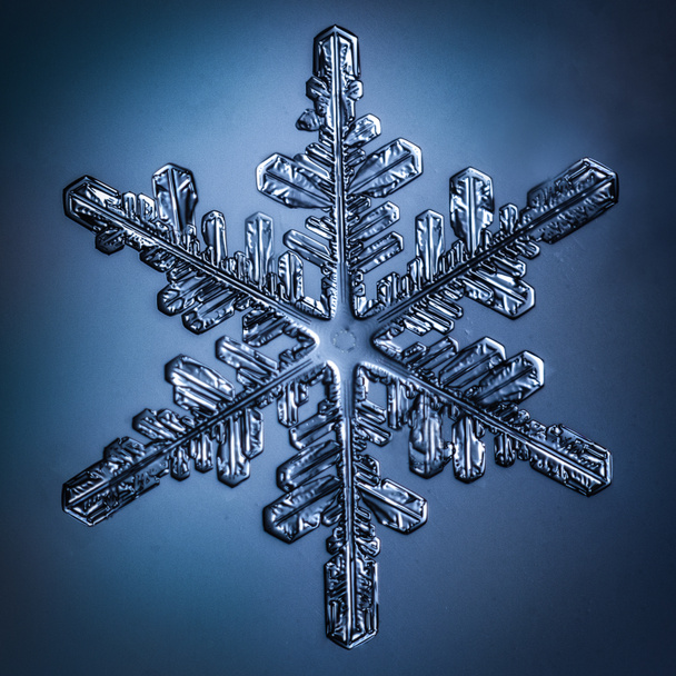 Красивий снігопад на світло-блакитному фоні крупним планом
 - Фото, зображення