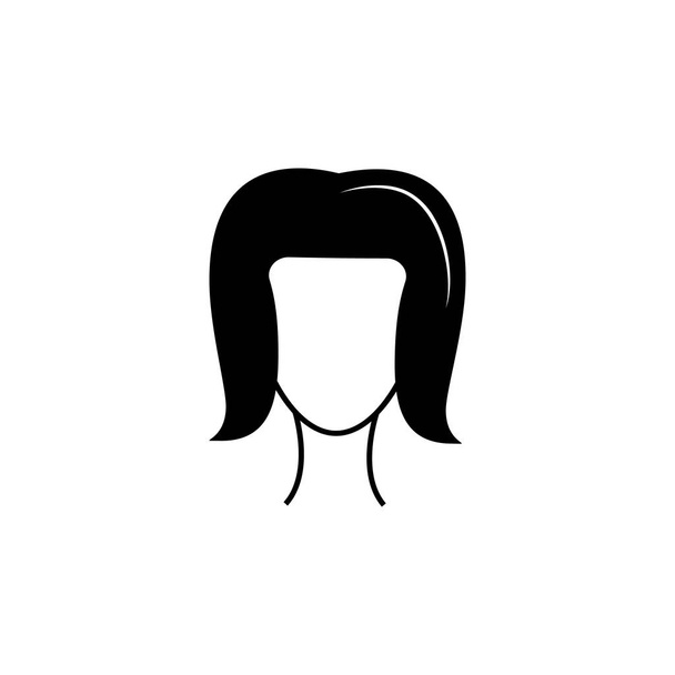 weibliche Frisur icon.element Frisuren-Symbol. hochwertiges Grafikdesign. Zeichen, Symbolsammelsymbol für Webseiten, Webdesign, auf weißem Hintergrund - Vektor, Bild