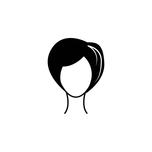 weibliche Frisur icon.element Frisuren-Symbol. hochwertiges Grafikdesign. Zeichen, Symbolsammelsymbol für Webseiten, Webdesign, auf weißem Hintergrund - Vektor, Bild