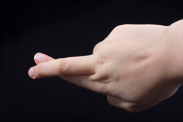 Incrociare le dita Simbolo superstizione fortuna o mentire gesto - Foto, immagini