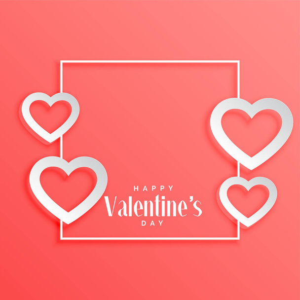 valentines day frame with hearts background - Vetor, Imagem