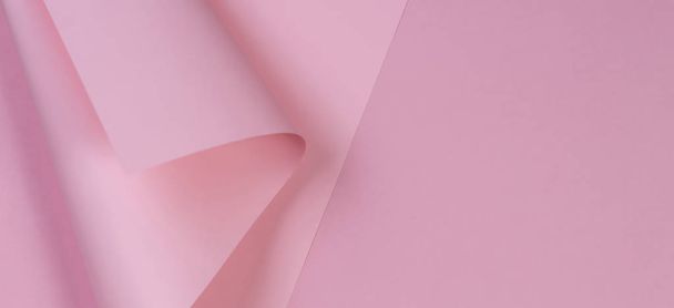 Abstract geometric shape pastel pink color paper background - Photo, Image