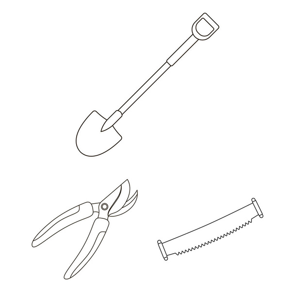 Vector design of tool and construction logo. Set of tool and carpentry vector icon for stock. - Vecteur, image