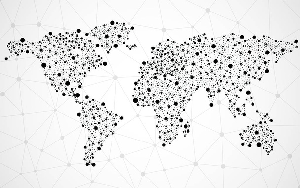 Abstract world map of dots. Vector background - Vector, Image
