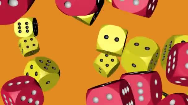 Red and Yellow Dice Collided - Imágenes, Vídeo