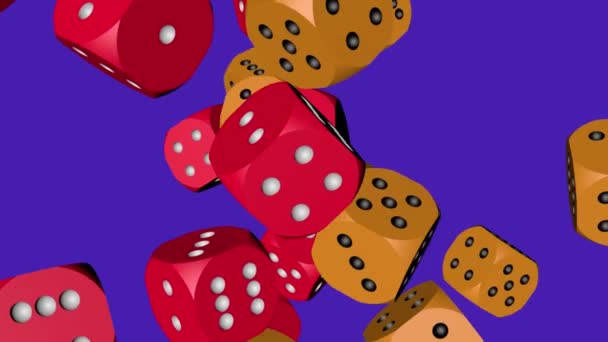 Red and Orange Color Dice Collided - Materiaali, video